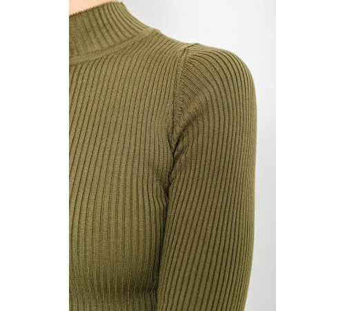 Водолазка женская в рубчик, цвет хаки, 214R91306