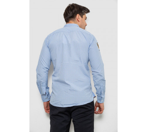 Сорочка чоловіча в клітинку, колір блакитний, 214R9030
