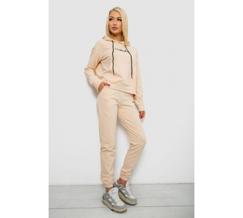 Спортивный костюм женский двухнитка, цвет бежевый, 214R1419-006