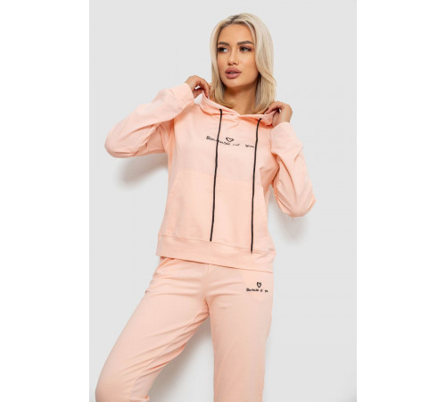Спортивний костюм жіночий двонитка, колір персиковий, 214R1419-002