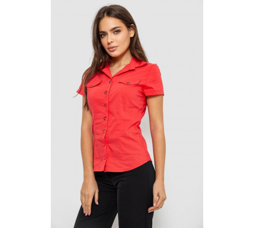 Сорочка жіноча однотонна, колір кораловий, 230R068-1