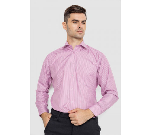 Сорочка чоловіча однотонна в смужку, колір світло-бузковий, 244R331