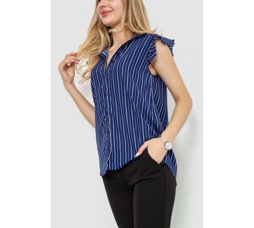 Блуза в смужку, колір синій, 244R193