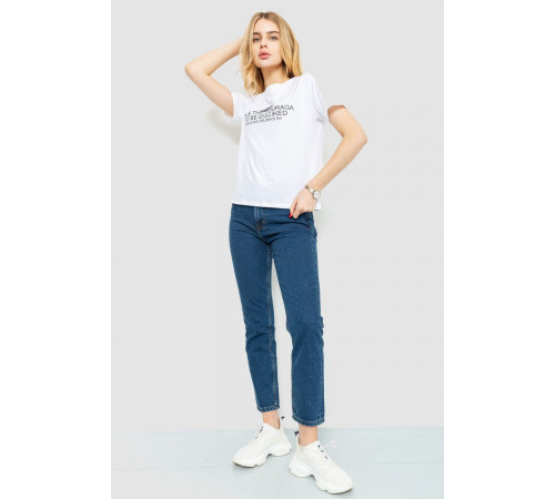 Футболка женская с принтом, цвет белый, 221R3006