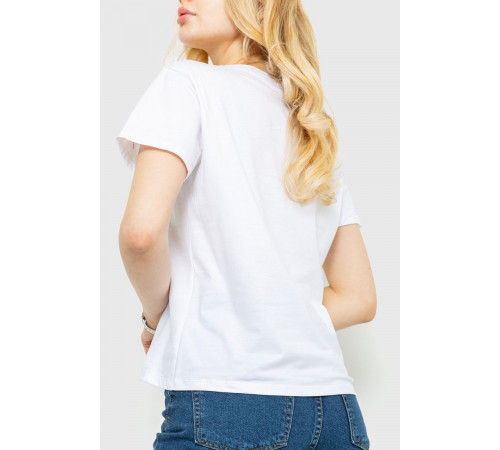 Футболка женская с принтом, цвет белый, 221R3006
