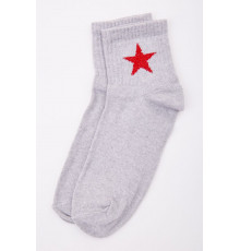 Жіночі шкарпетки, світло-сірого кольору з принтом, 167R404