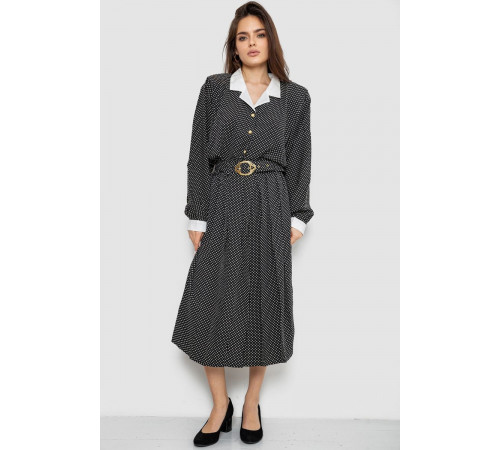 Костюм жіночий класичний у горох, колір чорно-білий, 167R3001