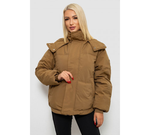 Куртка женская зимняя короткая, цвет хаки, 244R983