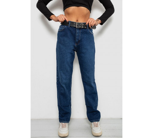 Джинси жіночі однотонні MOM FIT, колір синій, 244R8184