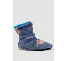Тапочки -сапожки домашние плюшевые для детей, цвет джинс, 102R1003