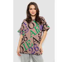 Футболка женская с принтом, цвет бежевый, 244R4002-1