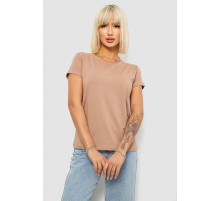 Футболка женская однотонная, цвет бежевый, 244R2806