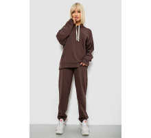 Спортивный костюм женский однотонный, цвет шоколадный, 244R1070AG