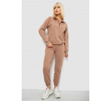 Спортивный костюм женский однотонный, цвет мокко, 244R1069AG