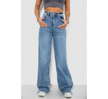 Джинсы женские однотонные Wide leg, цвет голубой, 244R00144