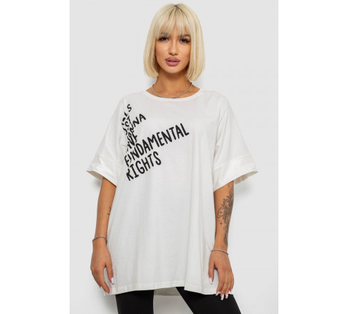 Футболка женская с принтом, цвет молочный, 244R4001