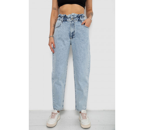 Джинси жіночі Mom-fit, колір блакитний, 244R1601S20