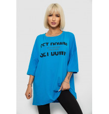 Футболка жіноча з принтом, колір блакитний, 244R3012-5