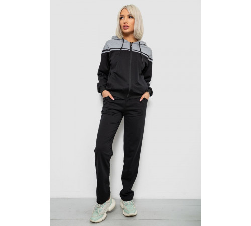 Спортивный костюм женский двухнитка, цвет черный, 244R9126