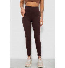 Лосини жіночі однотонні в рубчик, колір шоколадний, 214R0009