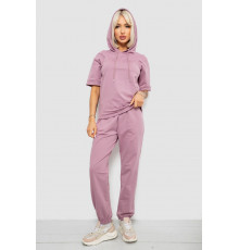 Костюм жіночий повсякденний однотонний, колір пудровий, 221R103
