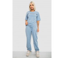 Костюм женский повседневный однотонный, цвет голубой, 221R101