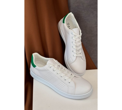 Кеди чоловічі, колір біло-зелений, 248RR218