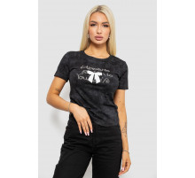 Футболка женская с принтом, цвет черный, 221R3304