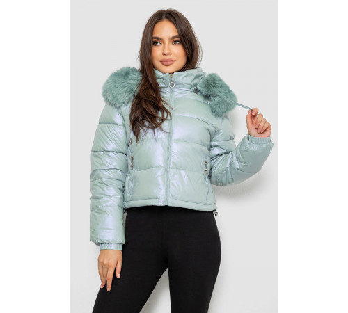 Куртка женская демисезонная короткая, цвет мятный, 244R23-9