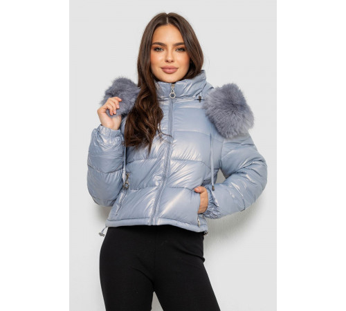 Куртка женская демисезонная короткая, цвет голубой, 244R23-9