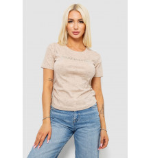 Футболка женская с принтом, цвет светло-бежевый, 221R3307