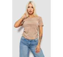 Футболка женская с принтом, цвет бежевый, 221R3308