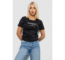 Футболка женская с принтом, цвет черный, 221R3308