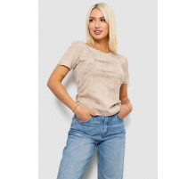 Футболка женская с принтом, цвет светло-бежевый, 221R3308