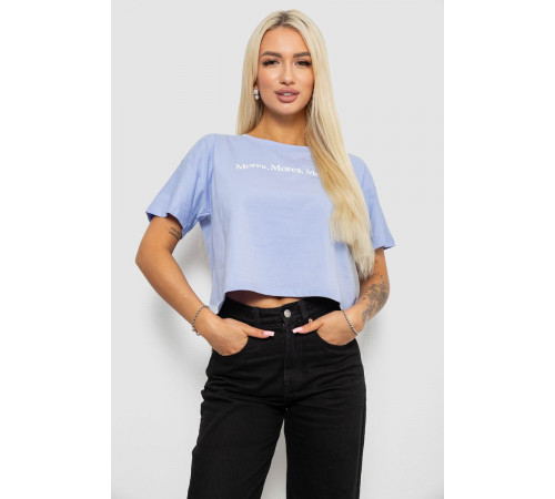 Футболка женская с принтом, цвет голубой, 221R9905