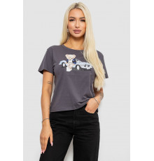 Футболка женская с принтом, цвет серый, 221R5170