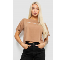 Футболка женская с принтом, цвет коричневый, 221R9905