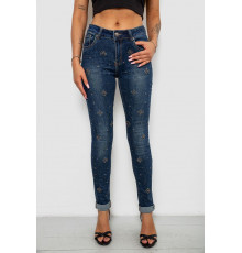 Джинси жіночі однотонні Skinny, колір синій, 244RA-019