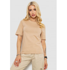 Футболка жіноча однотонна, колір бежевий, 241R1800